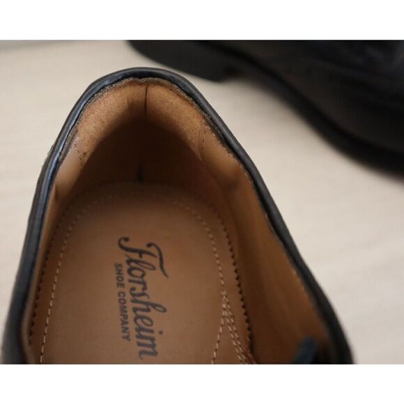 Florsheim 12198-001 Men's Sz 9W Black Leather Conetta Wing Tip Oxfords - Picture 10 of 13
